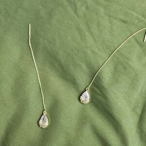 Elegant Gold and Silver Teardrop Earrings